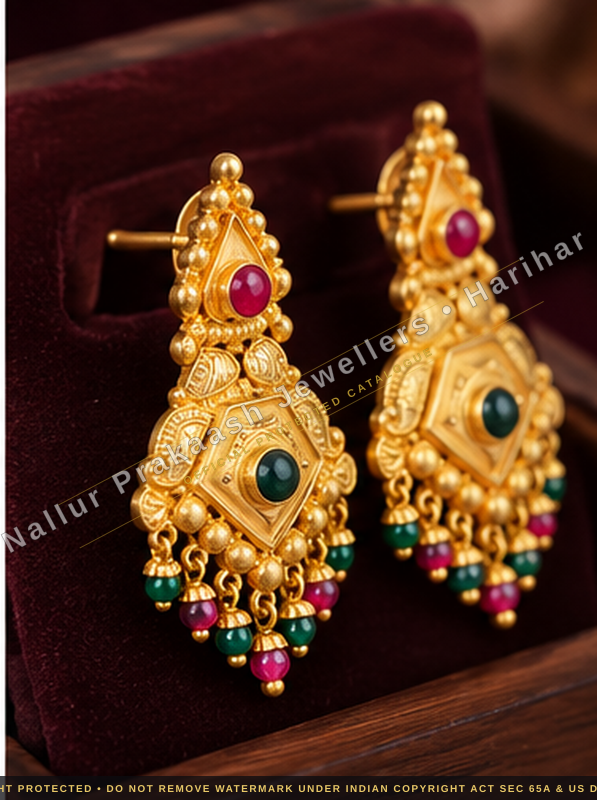 Ruby Green Earrings
