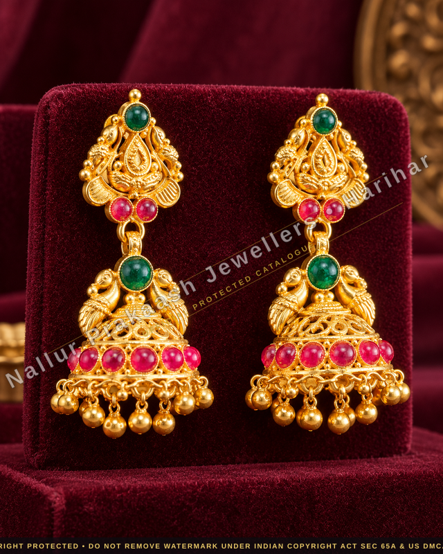 Ruby Green Jhumka