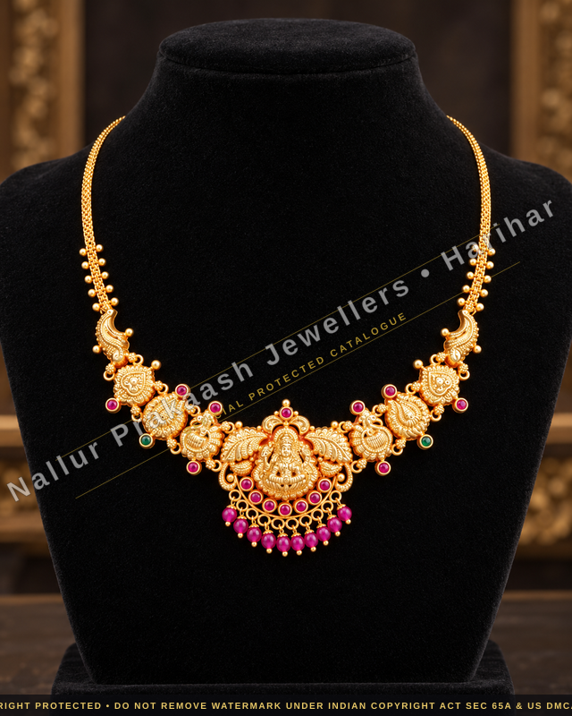 Antique Red Beads Lakshmi Necklace