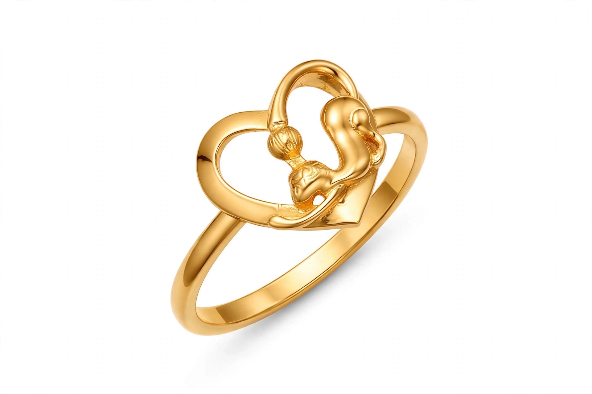 Heart gold ring