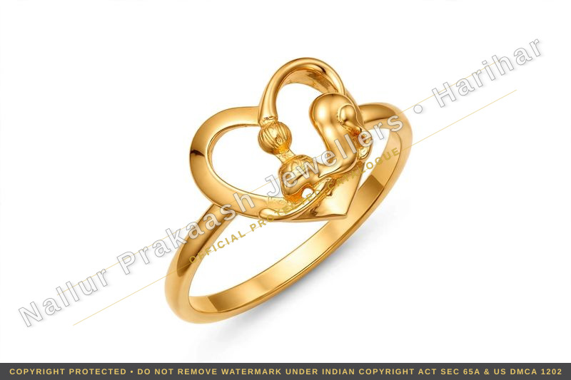 Heart gold ring