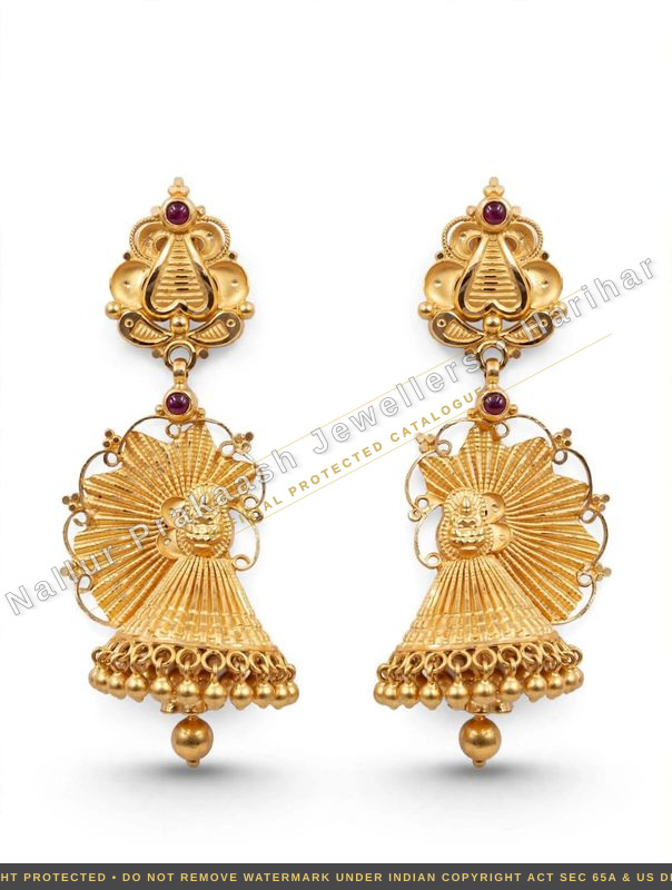 Antique Lakshmi Peacock Jhumka Earrings