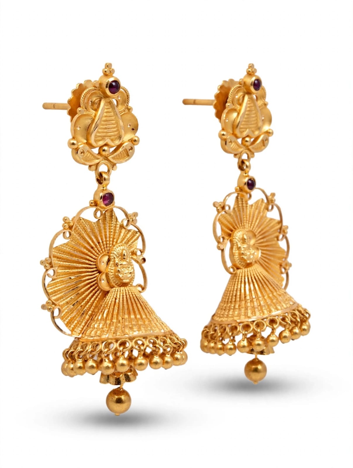 Antique Lakshmi Peacock Jhumka Earrings