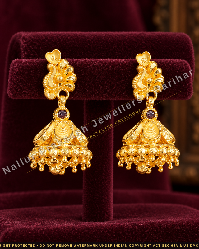 Peacock Gold Jhumka